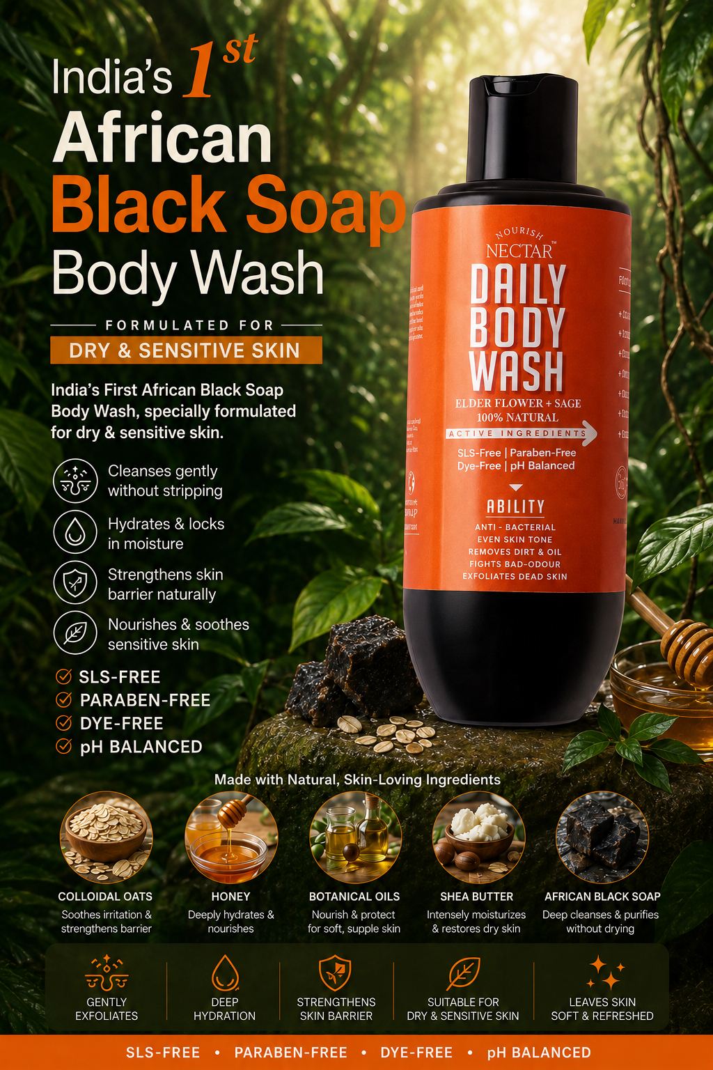 African Black Soap Daily Body Wash